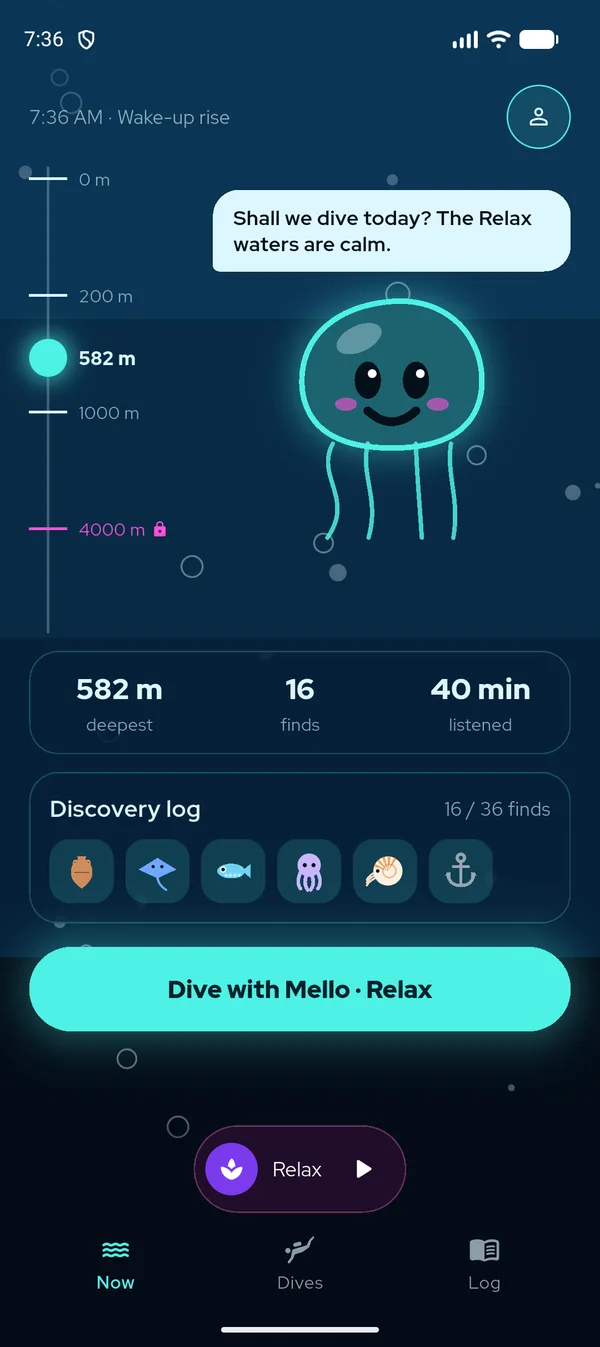 Mello the jellyfish diving in the ocean
